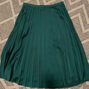 J. Crew emerald green pleated skirt
